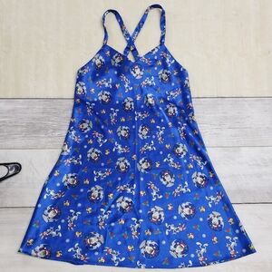 Vintage Classic Looney Tunes Collection Blue Santa Taz Pattern Slip Chemises SM